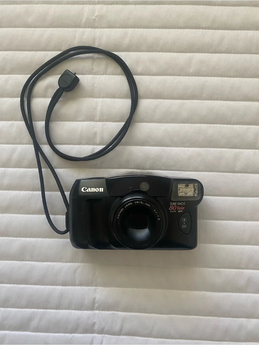 Canon Black Sure Shot 80 Tele Point-and-Shoot 35 mm Camera-Battery Tested